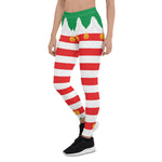 Scotstee Shop - Christmas Elf Green and Red Stripe Holiday Women's Leggings