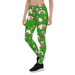 Scotstee Shop - Christmas Ferret Pattern Green Xmas Women's Leggings