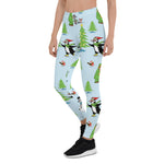 Scotstee Shop - Christmas Penguin ice skating and Bear Fisherman Snowman Xmas Holiday Women's Leggings