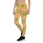 Scotstee Shop - Christmas Plaid yellow red Snowflakes pattern Christmas Women's Leggings