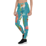 Scotstee Shop - Lovely Llamas Christmas Teal Halloween Women's Leggings
