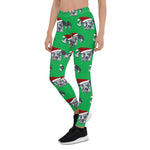 Scotstee Shop - Christmas Red Realistic Great Dane with Santa Hat Women Christmas Leggings