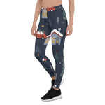 Scotstee Shop - Christmas Seamless Pattern with Christmas Tree Car Women Christmas Leggings