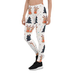 Scotstee Shop - Christmas Seamless Pattern with Reindeer and Christmas Tree Women Christmas Leggings
