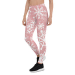 Scotstee Shop - Christmas Seamless Snowflakes Pink Pattern Women Christmas Leggings