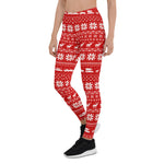 Scotstee Shop - Christmas Sweater Pattern with Reindeer and Cars Women Christmas Leggings