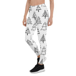 Scotstee Shop - Christmas Trees Black and White Pattern Women Christmas Leggings