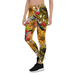Mother's Day Gift, Mother's Day Leggings Autumn pattern featuring Bullfinches, Dahlia and Chrysanthemum flowers, various berries, leaves and bugs Women's Leggings