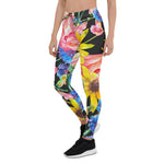 Mother's Day Gift, Mother's Day Leggings Beautiful Summer Flowers with Roses Floral Women's Leggings
