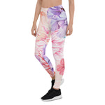 Mother's Day Gift, Mother's Day Leggings Chrysanthemum Rose Peony and Blooming Flowers Watercolor Women's Leggings