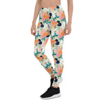 Mother's Day Gift, Mother's Day Leggings Elegant Pink Blue & Orange Floral Watercolor Women's Leggings