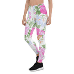 Mother's Day Gift, Mother's Day Leggings Elegant Pink Roses Watercolor Floral Pattern Women's Leggings