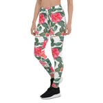 Mother's Day Gift, Mother's Day Leggings Floral Red Camellia Flowers Women's Leggings