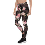 Mother's Day Gift, Mother's Day Leggings Garden Flower Rose Dark Pattern Women's Leggings
