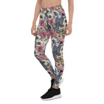 Mother's Day Gift, Mother's Day Leggings Gray jays and Flowers Women's Leggings