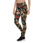 Mother's Day Gift, Mother's Day Leggings Ornate Vintage flower Peonies Roses and Birds Women's Leggings