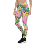 Mother's Day Gift, Mother's Day Leggings Peonies Yellow Sunflowers Watercolor Women's Leggings
