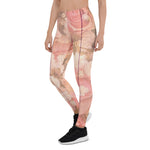 Mother's Day Gift, Mother's Day Leggings Pink Country Chic Roses Gadern and Wood Women's Leggings