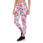 Mother's Day Gift, Mother's Day Leggings Pink Floral Watercolor Roses Pattern Women's Leggings