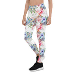 Mother's Day Gift, Mother's Day Leggings Pink Roses Boho Trellis Watercolour Flowers Women's Leggings