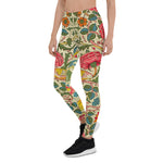 Mother's Day Gift, Mother's Day Leggings Pink Roses Gadern Vintage Chintz Women's Leggings