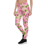 Mother's Day Gift, Mother's Day Leggings Pink Watercolor Roses pattern Women's Leggings