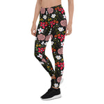 Mother's Day Gift, Mother's Day Leggings Pretty White Pink Floral Black Brush Strokes Flower Women's Leggings