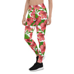 Mother's Day Gift, Mother's Day Leggings Red Hibiscus Watercolor Women's Leggings