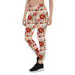 Mother's Day Gift, Mother's Day Leggings Red Pink Roses Poppies Trendy Girly Women's Leggings