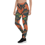 Mother's Day Gift, Mother's Day Leggings Red pumpkin seamless pattern and carrots Women's Leggings