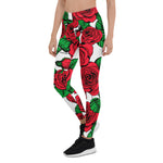 Mother's Day Gift, Mother's Day Leggings Red Roses vintage flower Women's Leggings