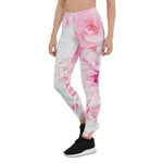 Mother's Day Gift, Mother's Day Leggings Romantic Elegant Pink Floral Women's Leggings