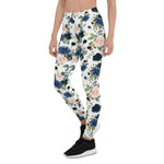 Mother's Day Gift, Mother's Day Leggings Rose Blush Pink Navy Blue Bouquet Women's Leggings