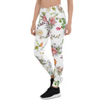 Mother's Day Gift, Mother's Day Leggings Rose Pink Elegant Floral Watercolor Women's Leggings