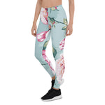 Mother's Day Gift, Mother's Day Leggings Rose Pink Flower Pattern Women's Leggings