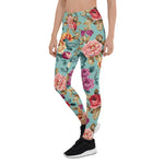 Mother's Day Gift, Mother's Day Leggings Rose Red Pink Orange and Violet Vintage flowers Women's Leggings