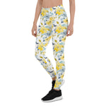 Mother's Day Gift, Mother's Day Leggings Rose Yellow and Blue Watercolor Pattern Flower Women's Leggings