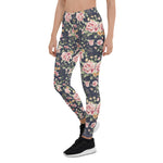 Mother's Day Gift, Mother's Day Leggings Roses Vintage Flower pattern on navy Women's Leggings