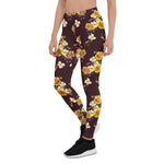 Mother's Day Gift, Mother's Day Leggings Seamless Floral Pattern Watercolor Blossom Roses Women's Leggings
