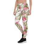 Mother's Day Gift, Mother's Day Leggings Seamless Watercolor Flowers Pink Roses Women's Leggings
