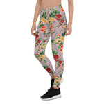 Mother's Day Gift, Mother's Day Leggings Vintage Floral pattern of yellow Roses Women's Leggings