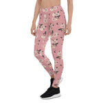 Mother's Day Gift, Mother's Day Leggings Vintage flower seamless pattern on pink Women's Leggings
