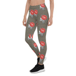 Mother's Day Gift, Mother's Day Leggings Vintage Pink Roses Pattern Women's Leggings