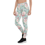 Mother's Day Gift, Mother's Day Leggings Vintage Rose Flower pattern on navy Women's Leggings