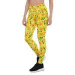 Mother's Day Gift, Mother's Day Leggings Yellow watercolor Roses pattern Women's Leggings