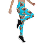 Scotstee Shop - Blue Personalized Pet Photo Keepsake Memory Blue Dog Lover Gifts Women's Christmas Leggings