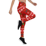 Scotstee Shop - Chocolate Labrador Antlers Ugly Christmas Pattern Women's Leggings