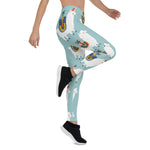 Scotstee Shop - Christmas Gift Llama Pattern Gift Blue Xmas Women's Leggings