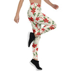 Scotstee Shop - Holiday Holly Red Floral Christmas Pattern Halloween Women's Leggings