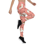 Scotstee Shop - Llamas diversity Xmas Pink Pattern Halloween Women's Leggings